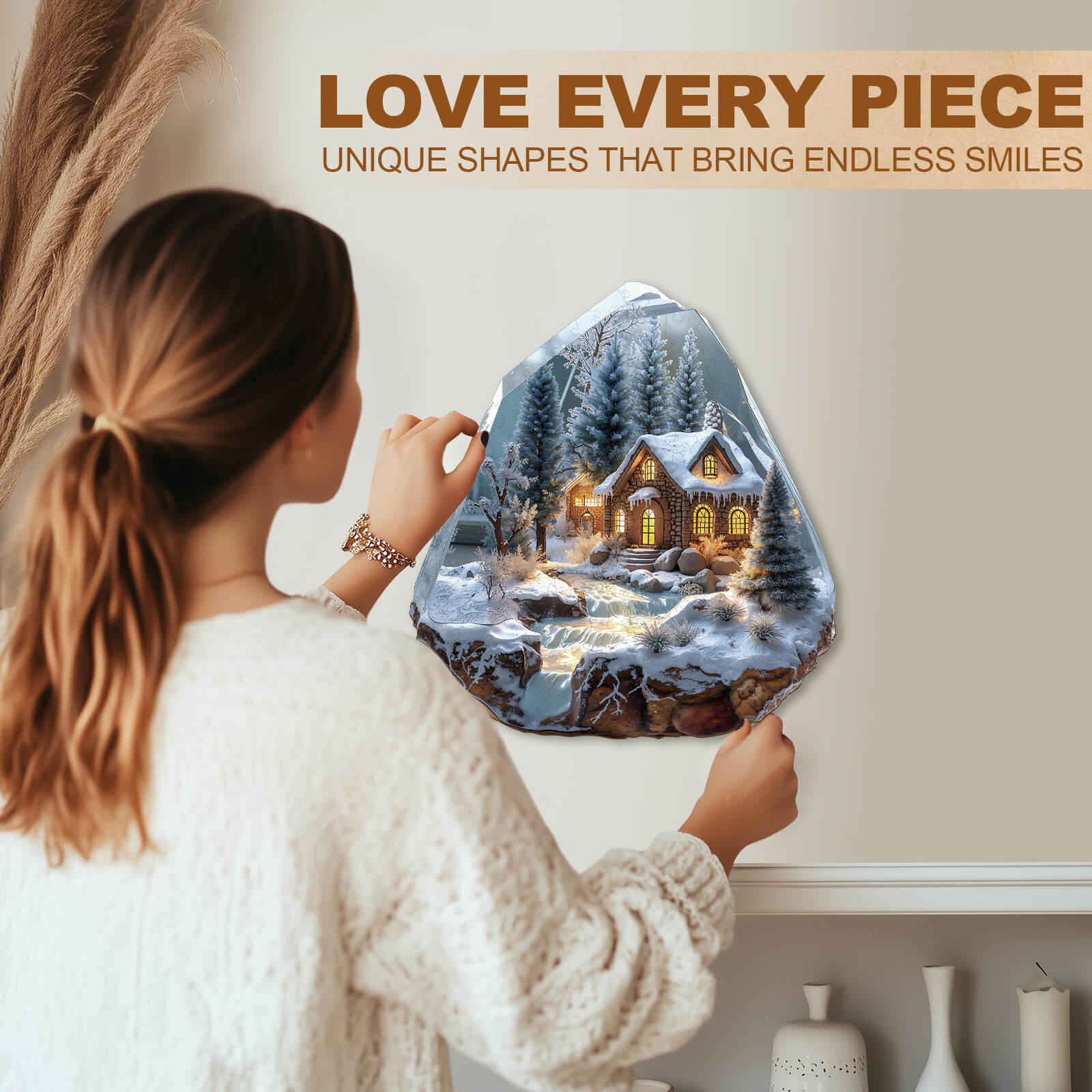 Snowlight Cottage Wooden Jigsaw Puzzle