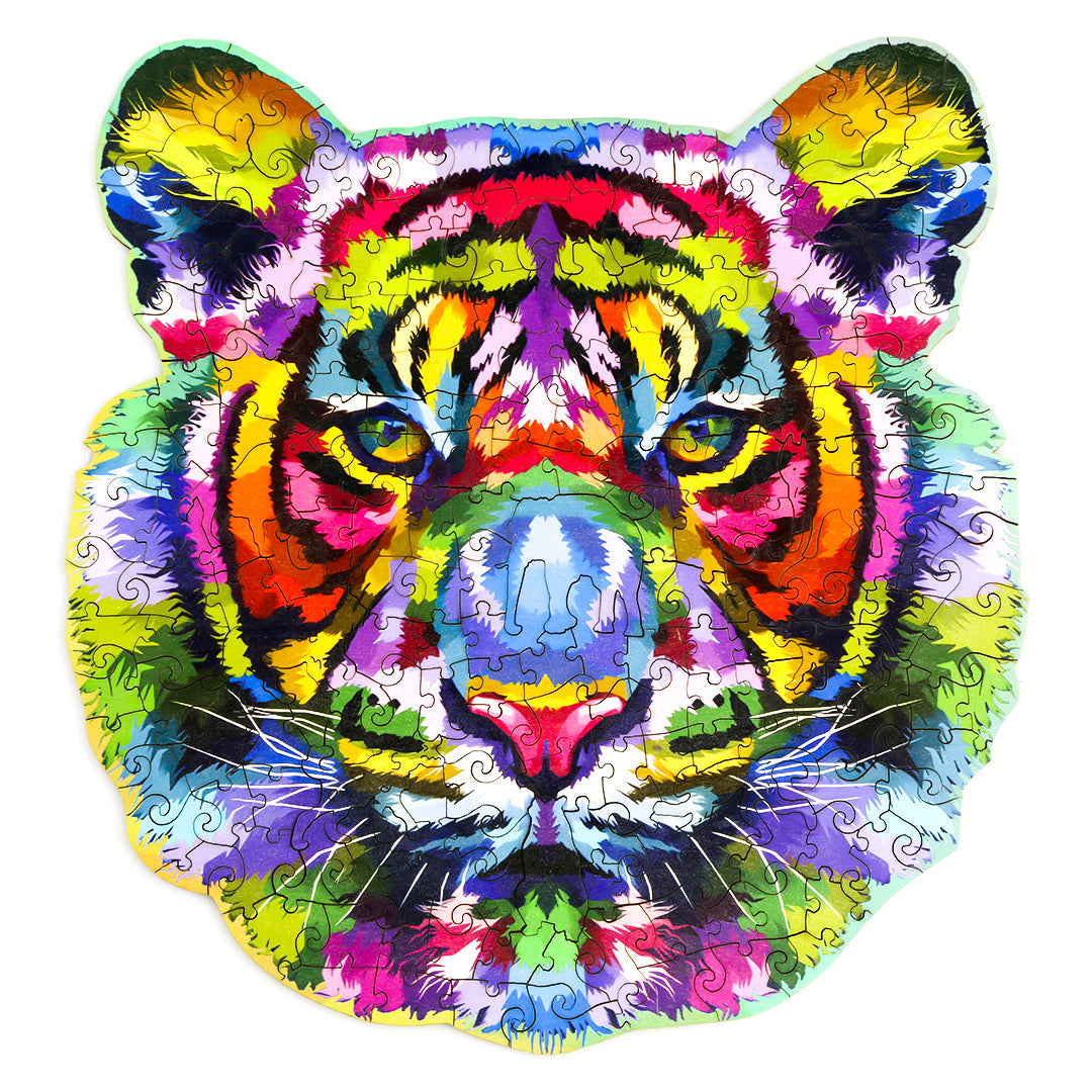Colorful Tiger Wooden Jigsaw Puzzle