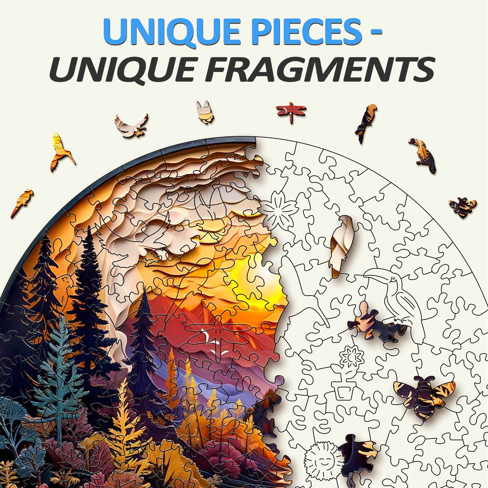 Sunset Forest Wooden Jigsaw Puzzle
