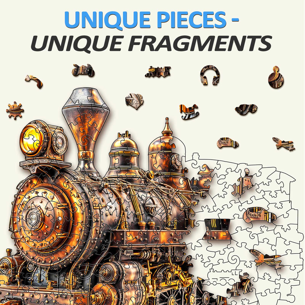 Mechanical Steam Train Wooden Jigsaw Puzzle