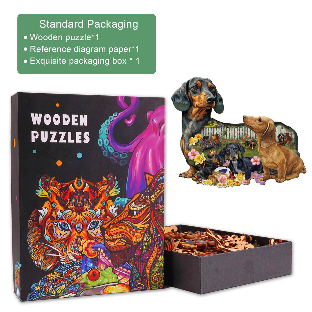 Puppy Garden Wooden Jigsaw Puzzle