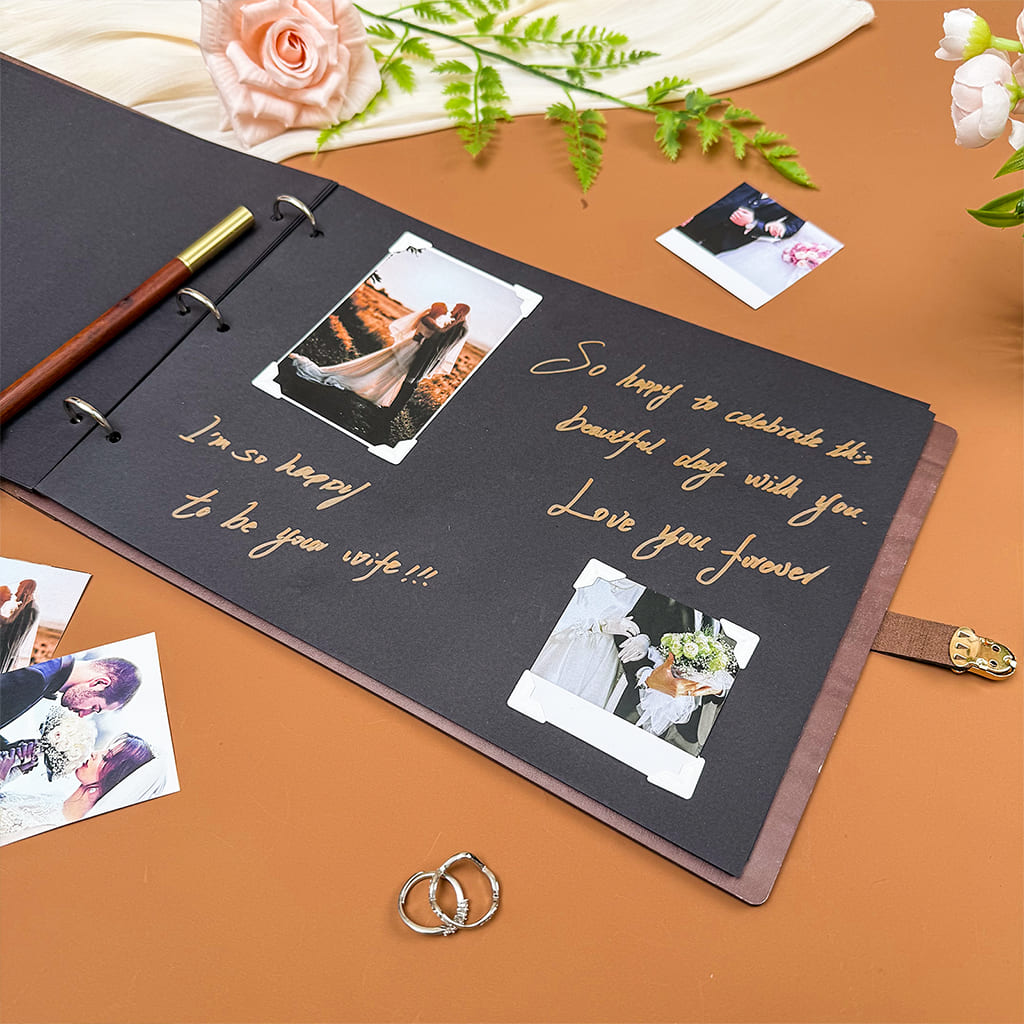 Personalized wooden memory book - Family Christmas Photo Album