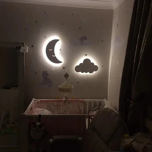 Moon and Cloud Room Wall Light