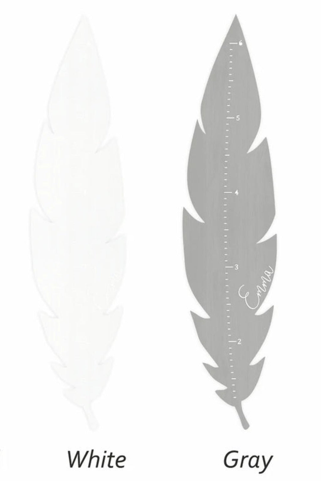 Personalized Wooden Feather Growth Chart