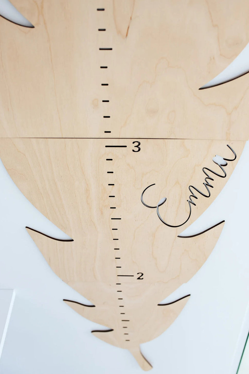 Personalized Wooden Feather Growth Chart