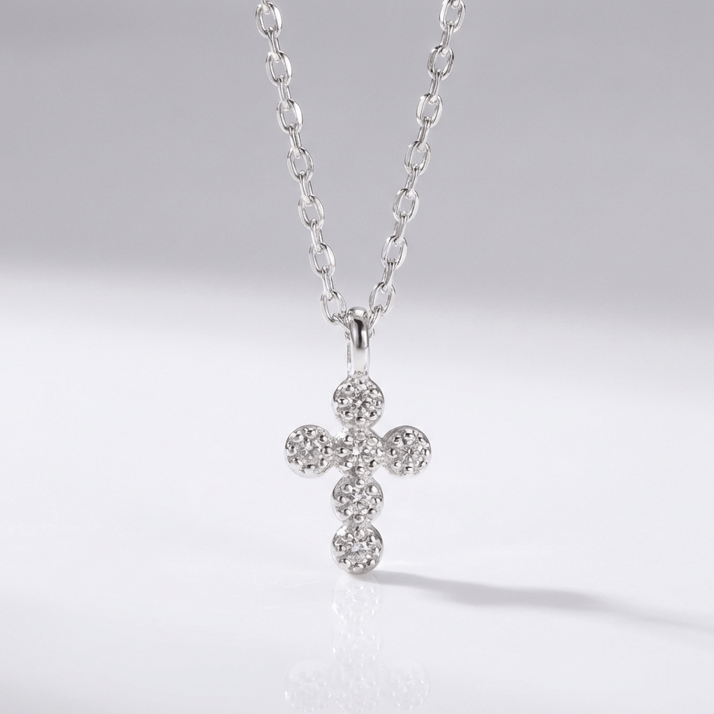 MINI DIAMONDS CROSS NECKLACE