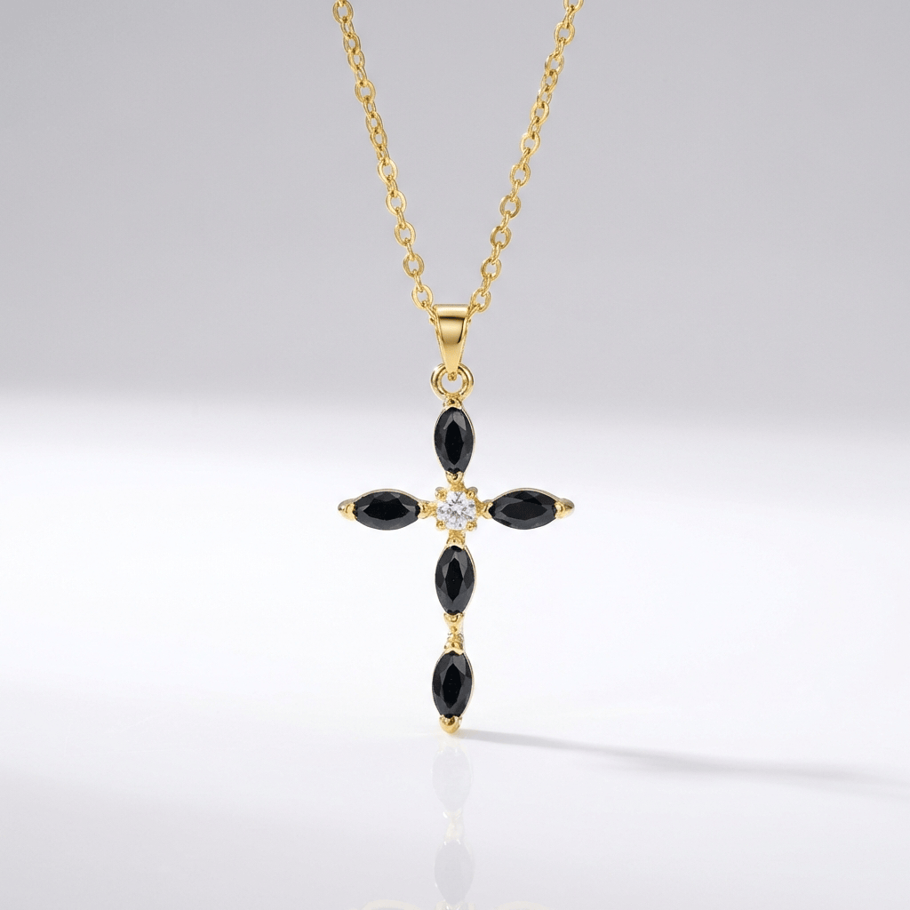 COLORFUL ZIRCON CROSS NECKLACE