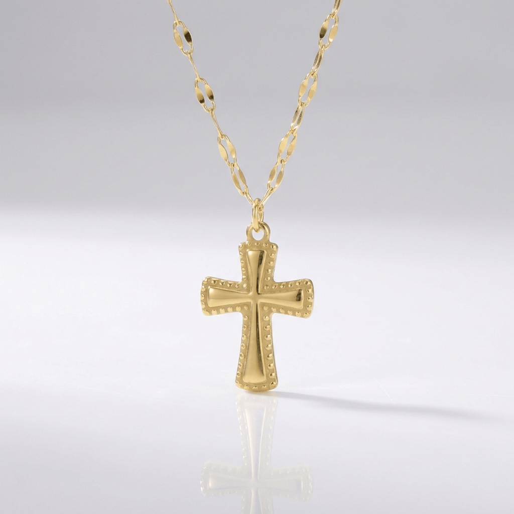 SIMPLE GOLD PLATED CROSS NECKLACE