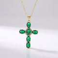 COLORFUL GEMSTONES CROSS NECKLACES