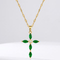 COLORFUL ZIRCON CROSS NECKLACES