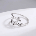 SILVER JESUS & FAITH RING - (ADJUSTABLE)