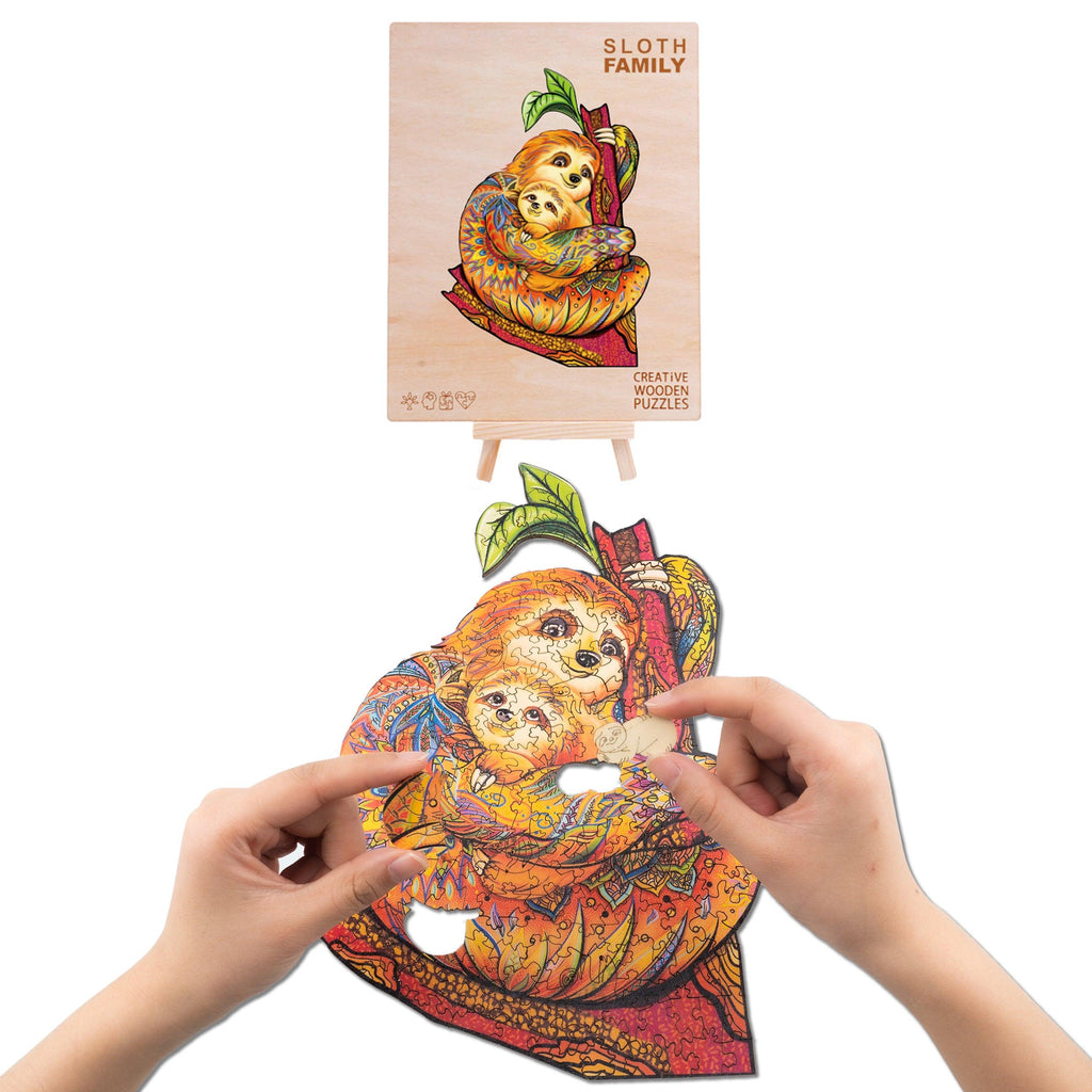 Sloth Family Wooden Jigsaw Puzzle