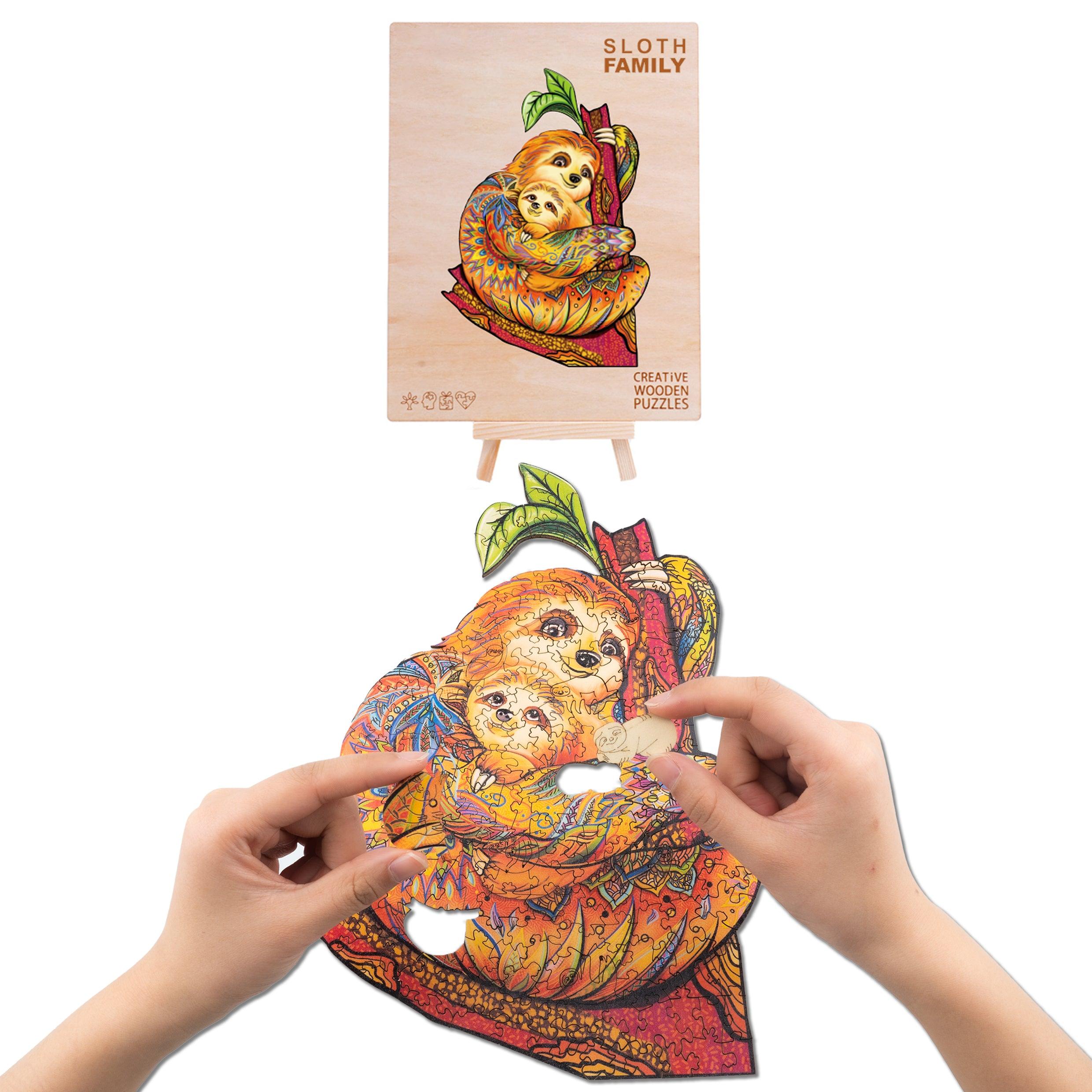 Sloth Family Wooden Jigsaw Puzzle