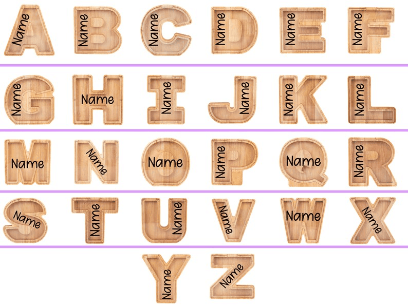 Personalized Kids Wooden Letter Piggy Bank