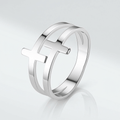 GRACE DOUBLE CROSS SILVER RING