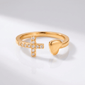 LOVE & CROSS SILVER RING